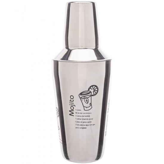 Coqueteleira 400ml com Receitas Aço Inox 